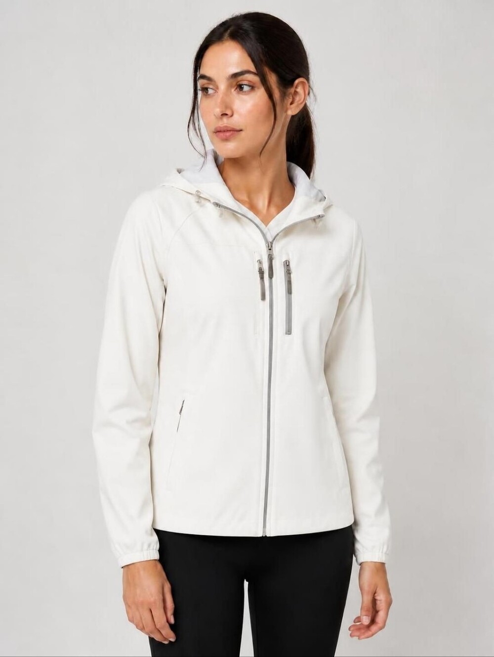 ZeroXposur Large Cream Hooded Utility Softshell Jacket